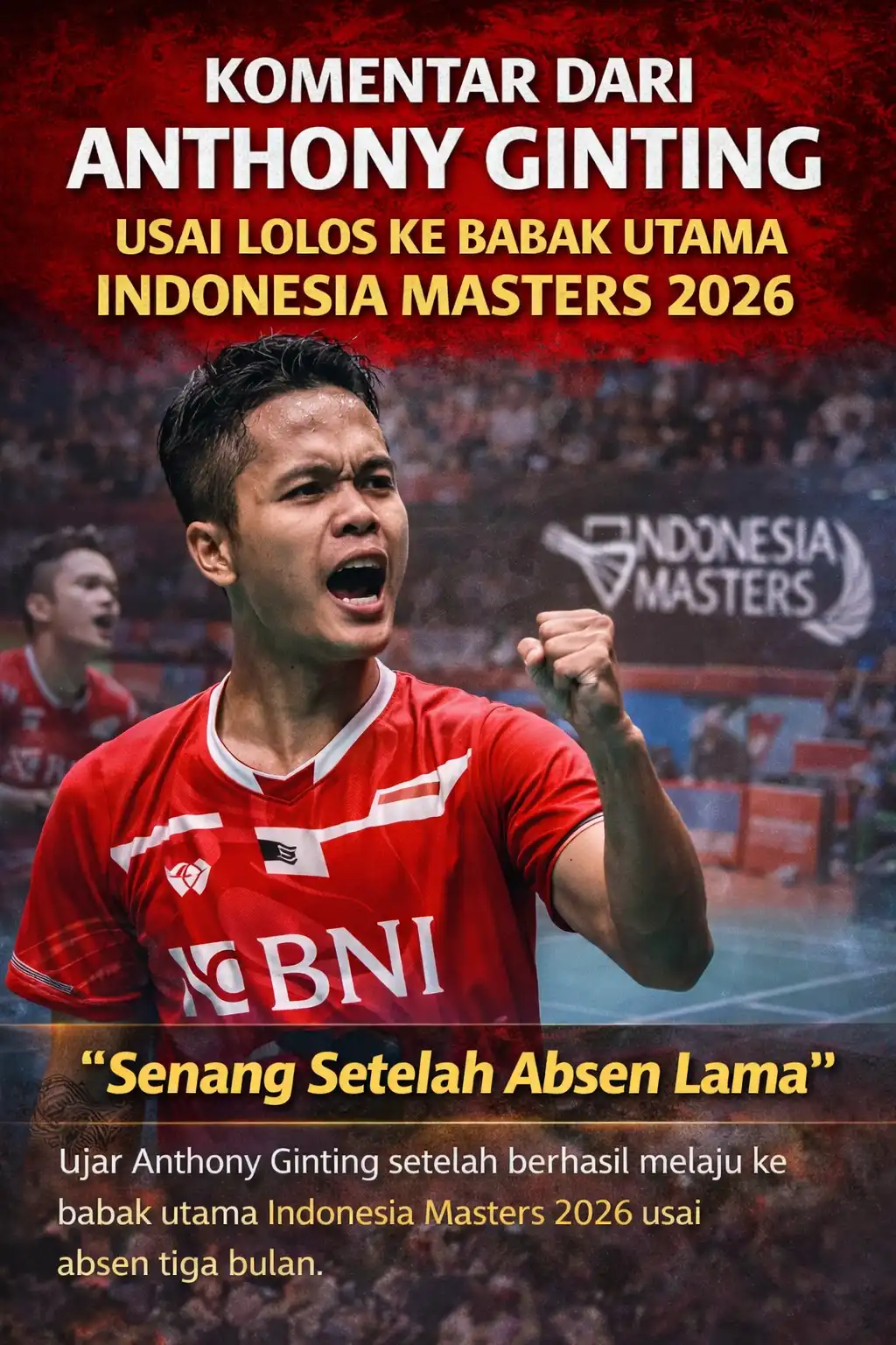 Read more about the article Komentar Dari Anthony Ginting Usai Lolos ke Babak Utama Indonesia Masters 2026: Senang Setelah Absen Lama